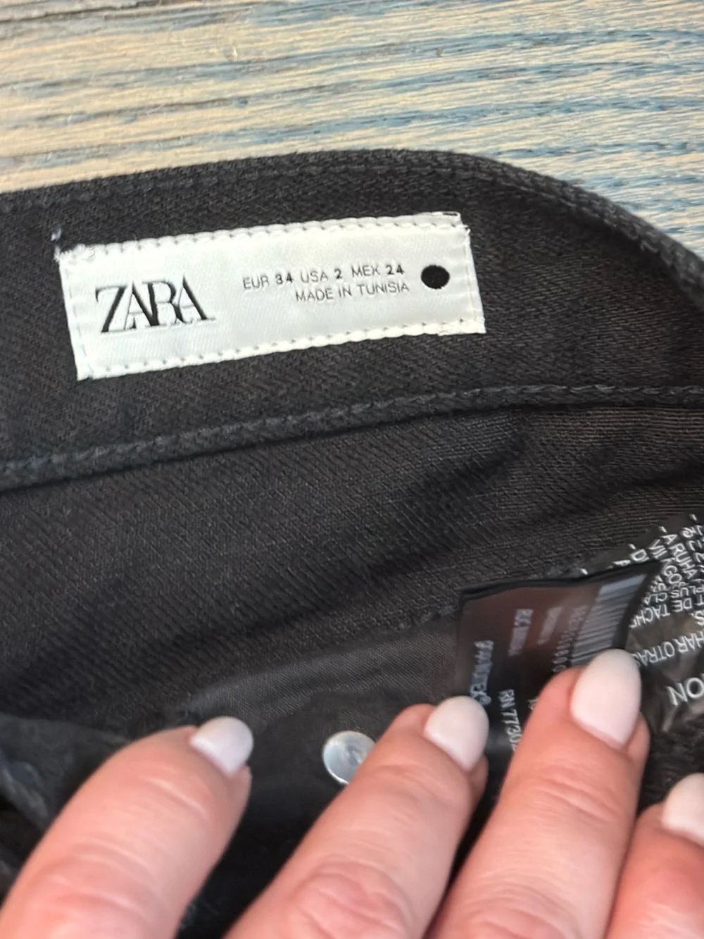 Zara Wide Leg Black Jeans US2/26